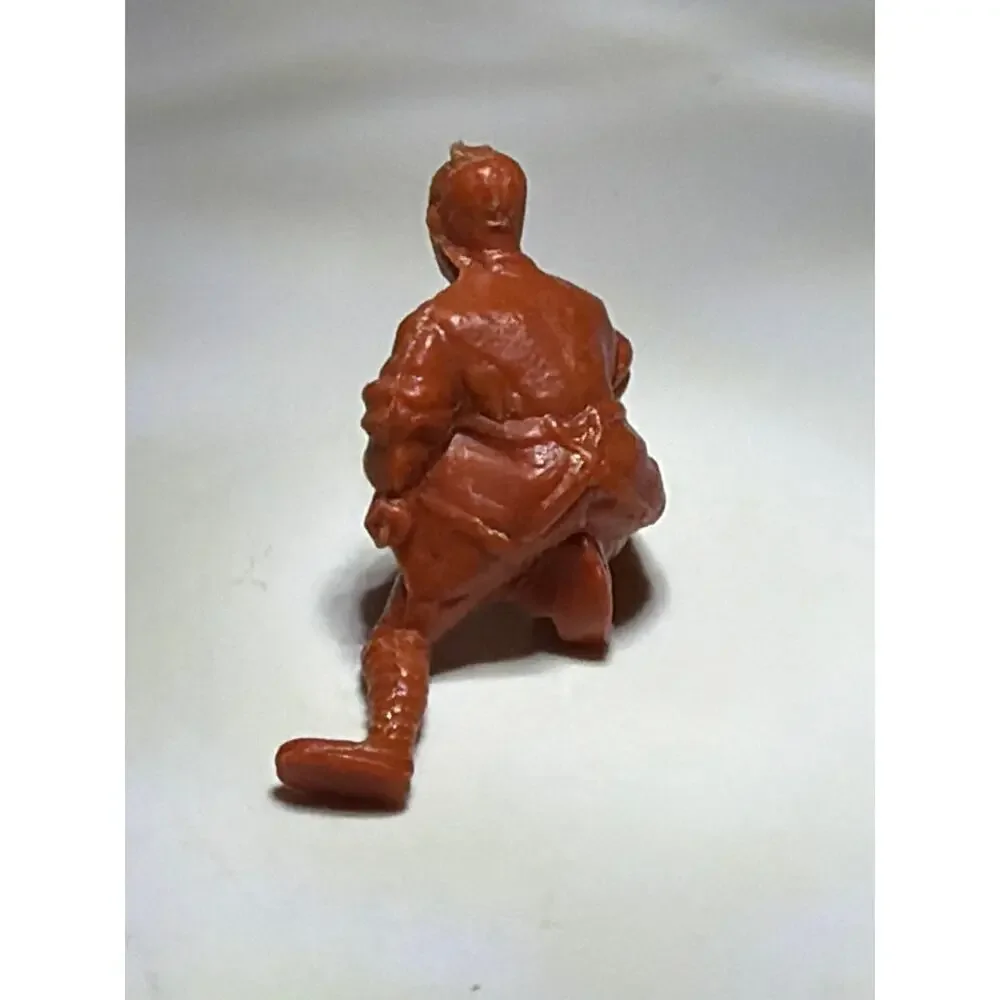 Vintage Brown Plastic Wounded Crawling Soldier Figure Military Toy Unmarked 1.5